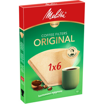 filter bags 6/40 Natural Brown (1X40 sticks) by Melitta – 1x6, Papier, Brown, Pack of 40, Model 6761875