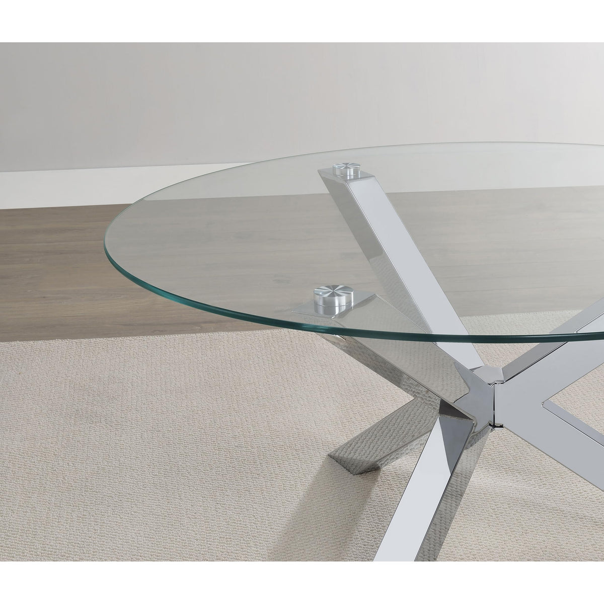 35" Easy-Care Coffee Table by VUSVAB – Metal, Chrome
