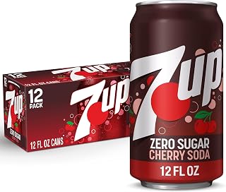 7UP Cherry Zero Sugar Soda, 12 fl oz cans, 12 pack