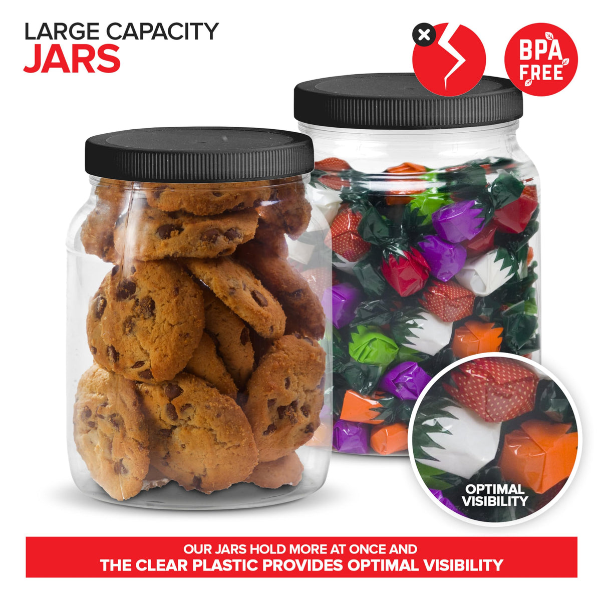 Stock Your Home 0.5 Gallon / 2.0 / Black Food Jars & Canisters