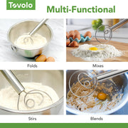 Dough Whisk - 12" by Tovolo – 1 Count, Steel, Silver, Model 81-6768