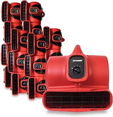 XPOWER P-430 1/3 HP Air Mover, Carpet Dryer, Floor Fan, Utility Blower - Red (18 Fans)
