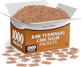 Stock Your Home Bulk Sugar Packets, 1000 Count, Turbinado Raw Sugar | Individual Servings, Granulated Brown Sugar, For Coffee and Tea, Restaurants, Coffee Shops, Offices