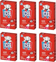 Icee Cherry Singles To Go - Pack of 6 - Powdered Drink Mix - Zero Sugar - 6 Sticks Per Box - 36 Servings
