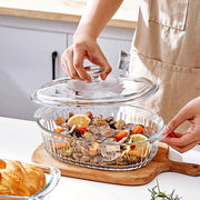 M MCIRCO Glass Casserole Set, 1.9 and 3 Quart Capacity, Clear With Lids