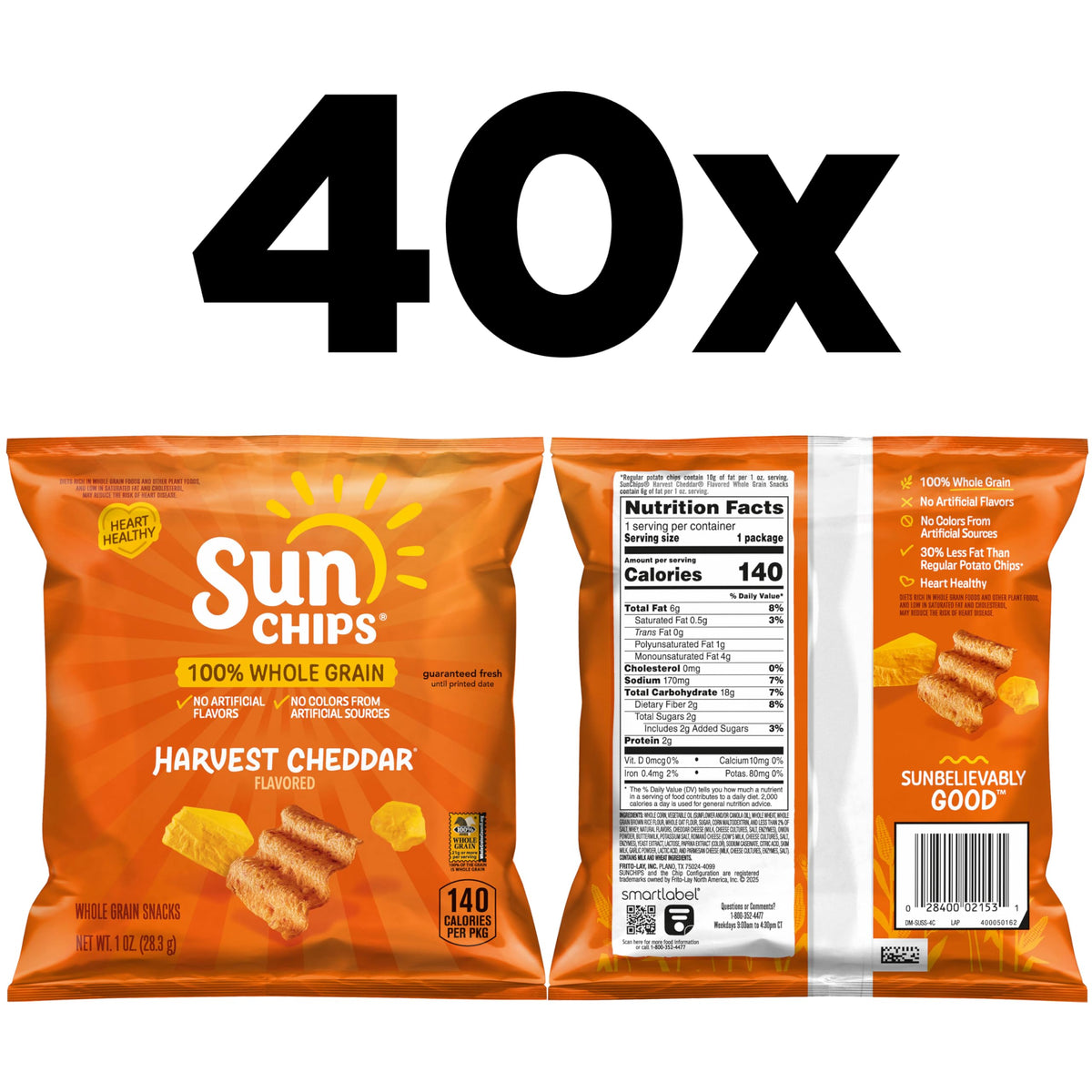 Sunchips Cheddar Cheese / 40 Count (Pack of 1) / 1 Chips & Crisps