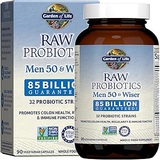 Garden of Life Raw Probiotics for Men 50+, 85 Billion CFU, 1 Month Supply