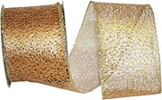 Reliant Ribbon 92717W-035-40F Web Mesh Metallic Wired Edge Ribbon, 2-1/2 Inch X 10 Yards, Gold