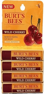 Burt's Bees Wild Cherry Moisturizing Lip Balm 0.15 oz 4 Pack