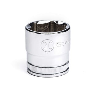 3/8" Drive 6 Pt. Standard Socket by GEARWRENCH – 20mm, Alloy Steel, Chrome, Model 80330