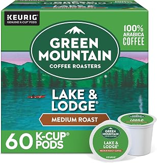 Green Mountain Coffee Roasters Lake and Lodge Blend Keurig Single-Serve K-Cup pods, Dark Roast Coffee, 60 Count (6 Packs of 10)