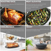 Dimeshy Roasting Rack, Enamel Coated Steel, 10 x 6.5 Inch, Black