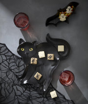 Halloween Cat Hors Doeuvres Tray by Lenox – 12.5" x 12.5" x 1.3", Porcelain, Black, Model 899236