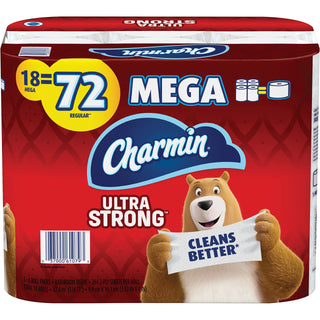 Ultra Strong Mega Rolls by Charmin – 18 Count (Pack of 1), Paper, white, Pack of 18, Model PGC61079