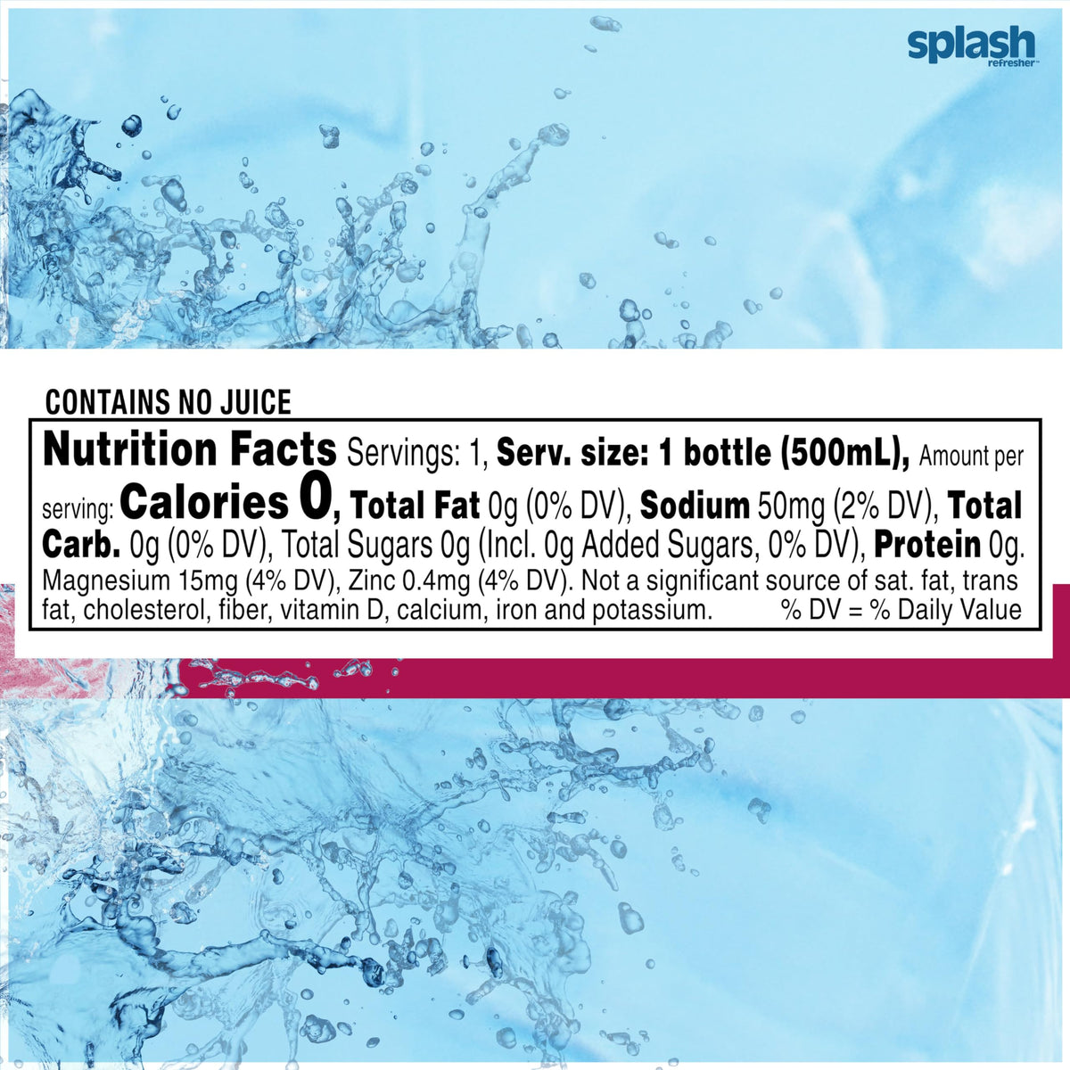 Splash Refresher Wild Berry | 16.9 Fl Oz | Plastic Bottle | 24 Pack by SPLASH BLAST – 16.9 Fl Oz (Pack of 24), Clear, Model H-3044