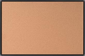 MasterVision New Generation A9 Bulletin Board, 24" x 18" Cork Board, Small Wall Mounted Push Pin Board for Home Office Décor, Black Frame