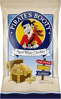 Pirate's Booty Snack Puffs, Aged White Cheddar 1oz (Pack of 6)