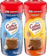 Coffee Mate French Vanilla, Hazelnut Powdered Creamer Variety, 15 oz (Pack of 2)