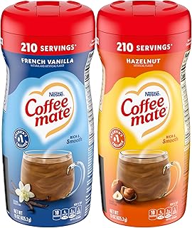 Coffee Mate French Vanilla, Hazelnut Powdered Creamer Variety, 15 oz (Pack of 2)