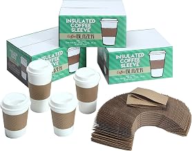 W PACKAGING WPCSCC1 (Fit 12oz-20oz Cups) Kraft/Kraft Cup Coffee Sleeves (Pack of 500)