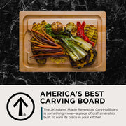J.K. Adams Maple Wood Cutting Board, Juice Channel, 20 x 14 Inch
