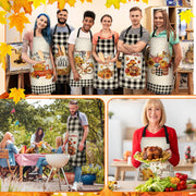 Cotwinter Thanksgiving Aprons with Pockets, Set of 6, Orange