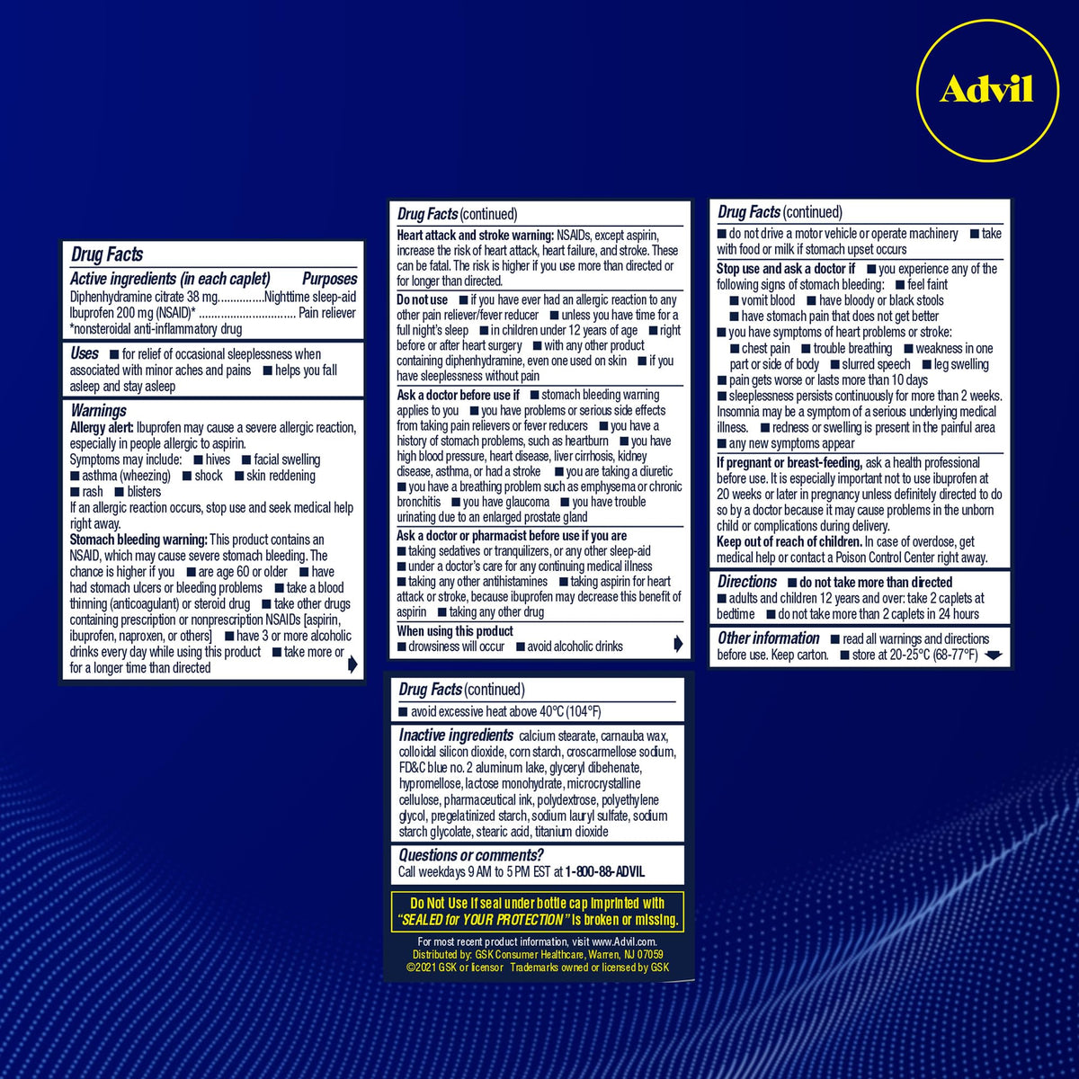 Advil Medication / 120 Count (Pack of 1) / 1 Ibuprofen