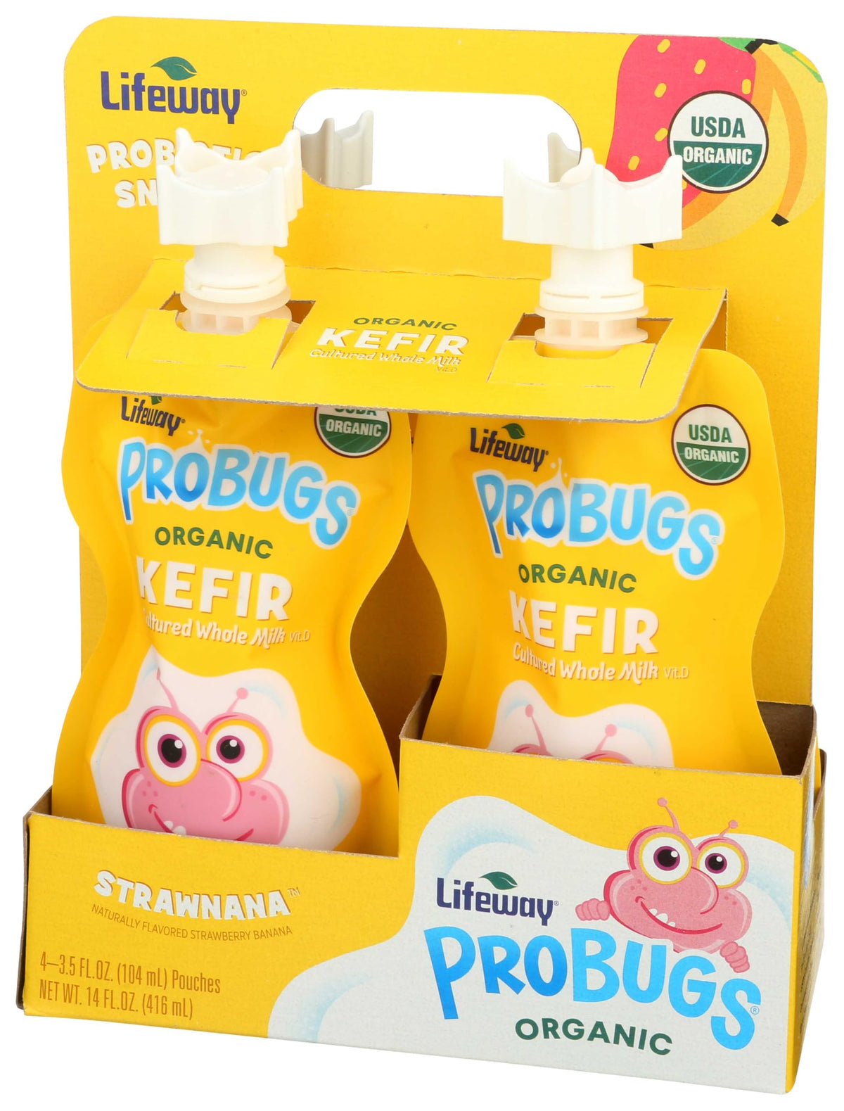 Lifeway Strawnana Organic Probugs Whole Milk Kefir by Lifeway Kefir – 3.5 Fluid Ounce