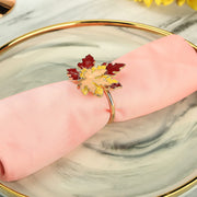 Mokylor Maple Leaf Napkin Rings, Zinc Alloy, Set of 8, Orange