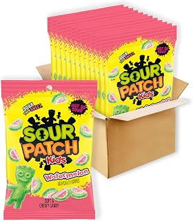 Sour Patch Kids Watermelon Soft & Chewy Gummy Candy, Bulk Candy, 12 Bags