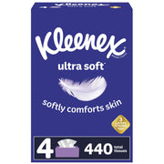 Ultra Soft Facial Tissues by Kleenex – 110 Count (Pack of 4), Paper, White, Pack of 4, Model each
