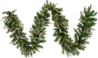 Vickerman 25'x18 Cashmere Pine Artificial Christmas Garland, Unlit - Faux Pine Christmas Garland - Seasonal Indoor Home Decor - Featuring a Wire Frame