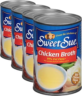 Sweet Sue Chicken Broth, 14.5 oz Can - Gluten Free - Keto Friendly (Pack of 4)