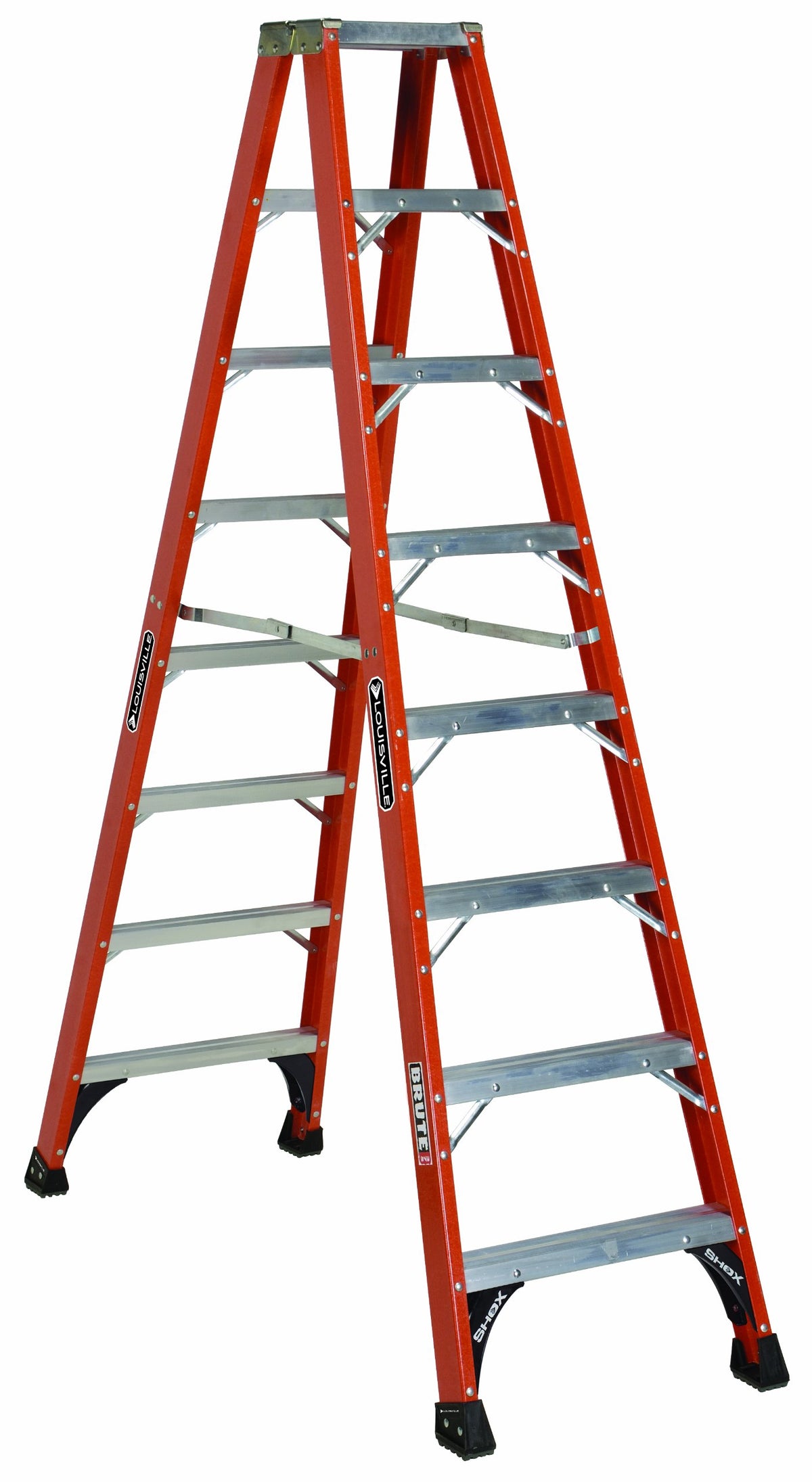 Louisville Ladder 8 feet / Silver / Twin Front Platform Step Ladders