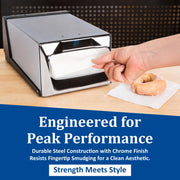Fullfold Chrome Countertop Napkin Dispenser by San Jamar – Fullfold, Metal, Chrome, Model H3001XC