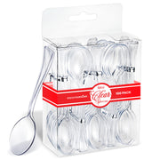 Stock Your Home Mini Spoon / Clear / 100 Dessert Spoons