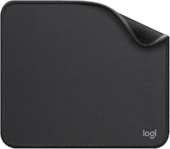 Logitech Studio Series Small Mouse Pad, Anti-Slip 9x8 Inches, Graphite | Anti-slip rubber base, easy gliding surface, durable materials, portable design, for computers