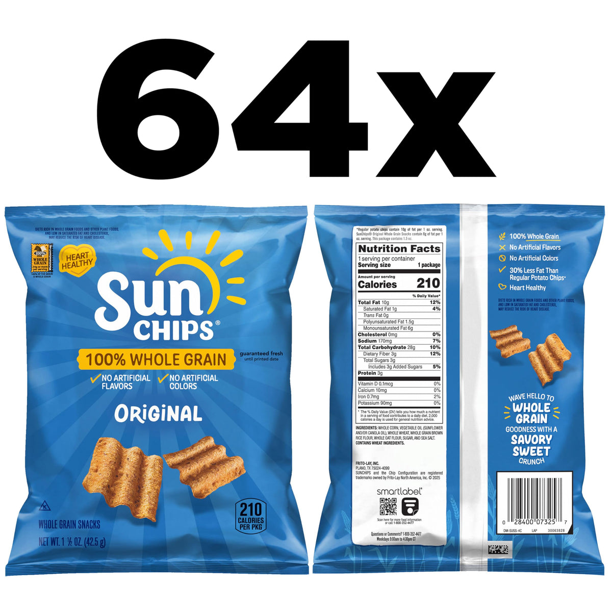 Original Multigrain Snacks by Sunchips – 96 Ounce (Pack of 1), Original, Pack of 64
