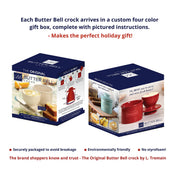 Butter Bell Ceramic Butter Keeper, One Stick Capacity, White