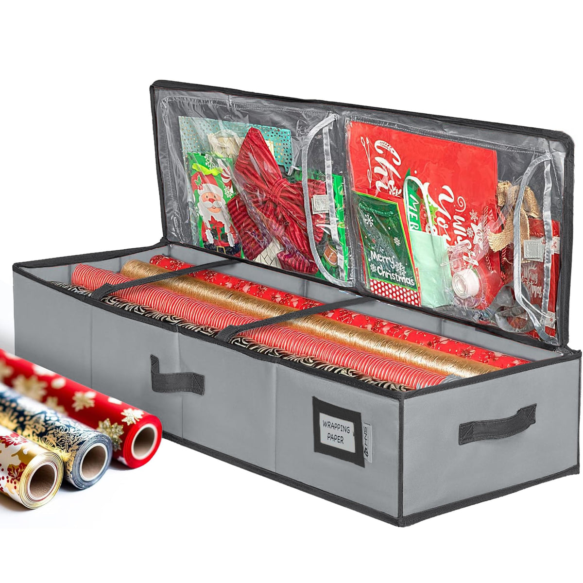 Holdn’ Storage Wrapping Paper Organizer Bag, Holds 40 Inch Rolls, Gray