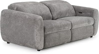 Brevig - Modern Grey Fabric Sofa w/ 2 Recliners