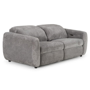 Brevig - Modern Grey Fabric Sofa w/ 2 Recliners by Limari Home – Fabric, Grey, Model LIM-83352