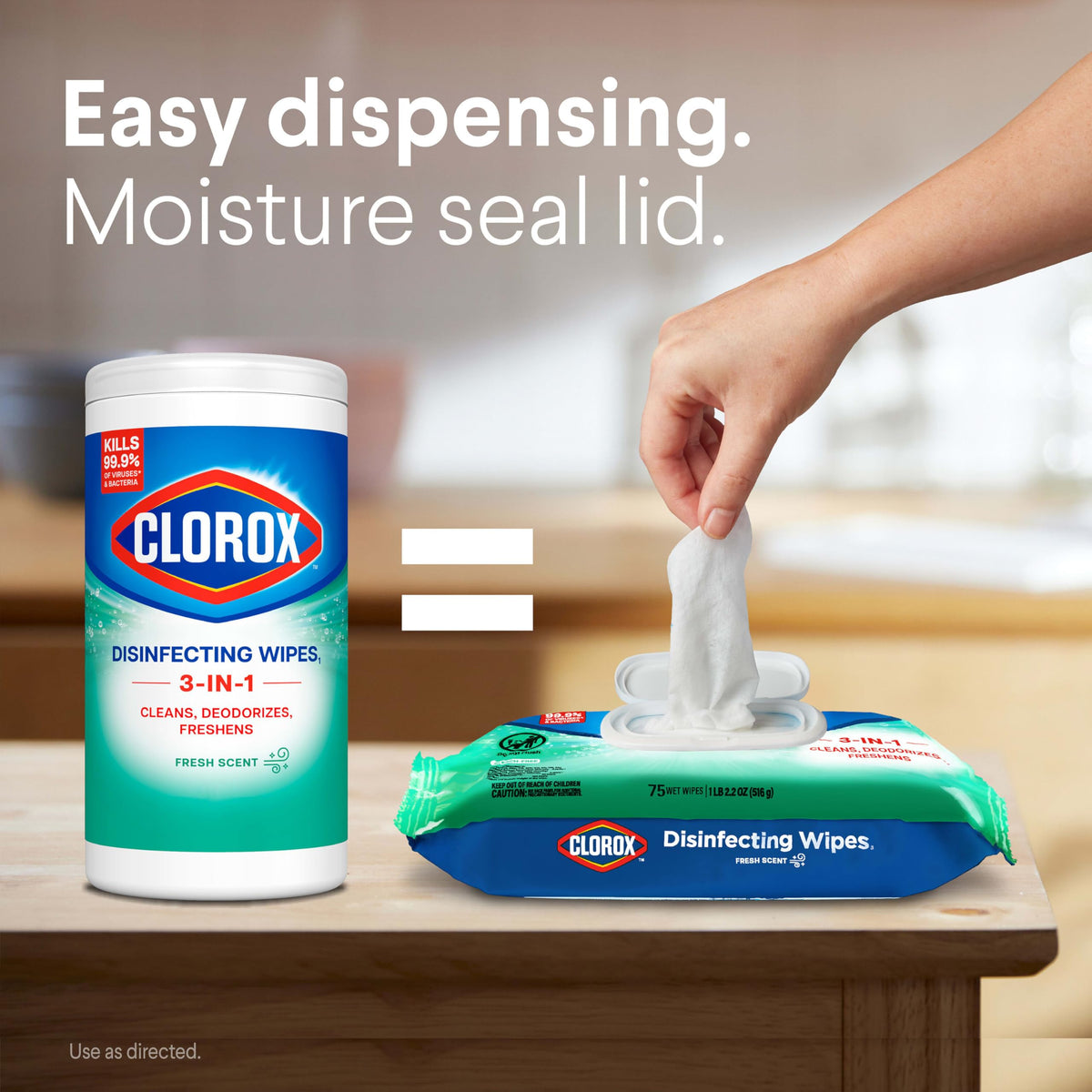Disinfecting Wipes by Clorox – 75 Count, Wipes, White, Pack of 6, Model 31430