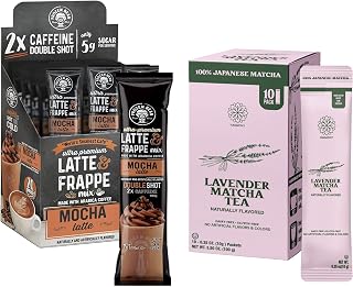 The Frozen Bean Mocha Frappe & Latte Instant Mix (20 Sticks) - The Harmony Matcha Lavender (10 Sticks)