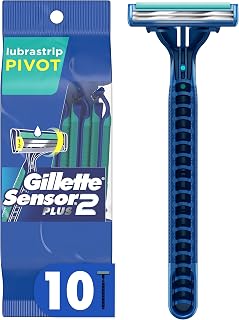 Gillette Sensor2 Plus Pivoting Head Men’s Disposable Razors, 10 Count (Pack of 3)