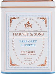 Harney & Sons Earl Grey Supreme, Black Tea, 20 Sachets | Black tea with bergamot oil and silver tips. Contains caffeine.