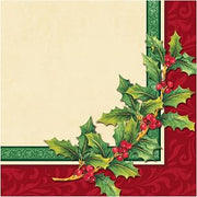 Creative Converting Paper Beverage Napkins, Festive Greenery, 16-Count