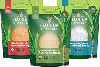 Florida Crystals Regenerative Organic Sugars, 3 Pack Baker's Collection | Raw Cane Sugar, Brown Sugar, Powdered Sugar | Regenerative Organic Sugars, Variety Pack,Ideal for Baking & Desserts