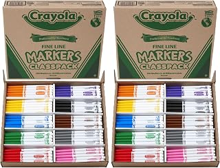 Crayola Fine Line Markers Classpack, Bulk Kids' Markers For Preschool, Kindergarten, Elementary School Classrooms, Teacher Classroom Must Haves, (Pack of 400)