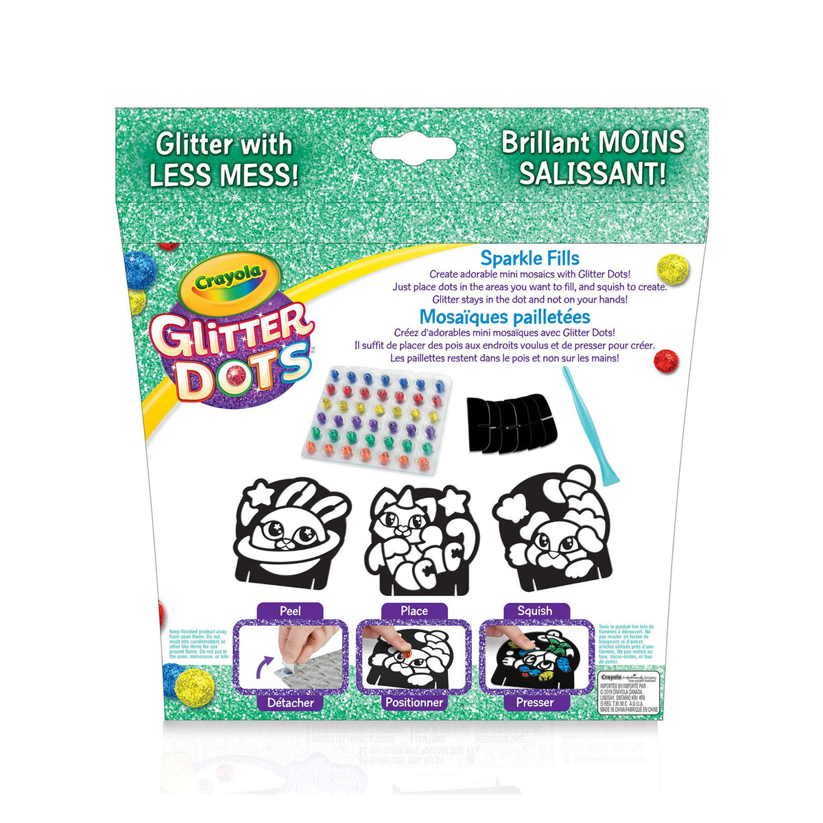 Glitter Dots Magical Mosaics for Kids - Less Mess Mosaic Kit by Crayola – Multicolor, Model 40638